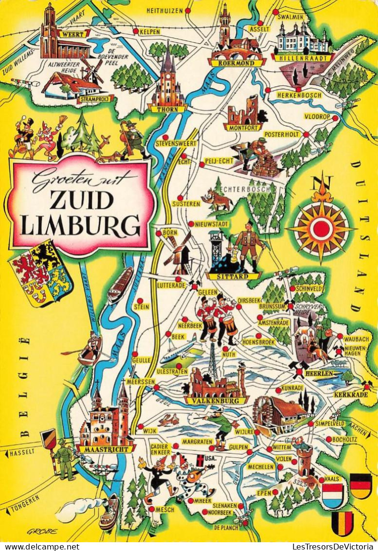 PAYS BAS - Sittard - Groeten Uit Zuid Limburg - Une Carte De La Région - Colorisé - Carte Postale - Sittard