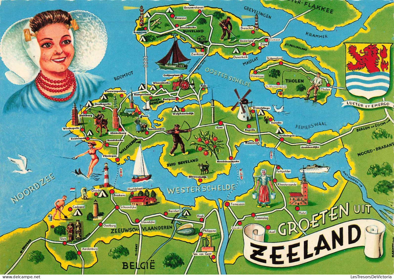 PAYS BAS - Sittard - Groeten Uit Zeeland - Une Carte De La Région - Colorisé - Carte Postale - Altri & Non Classificati