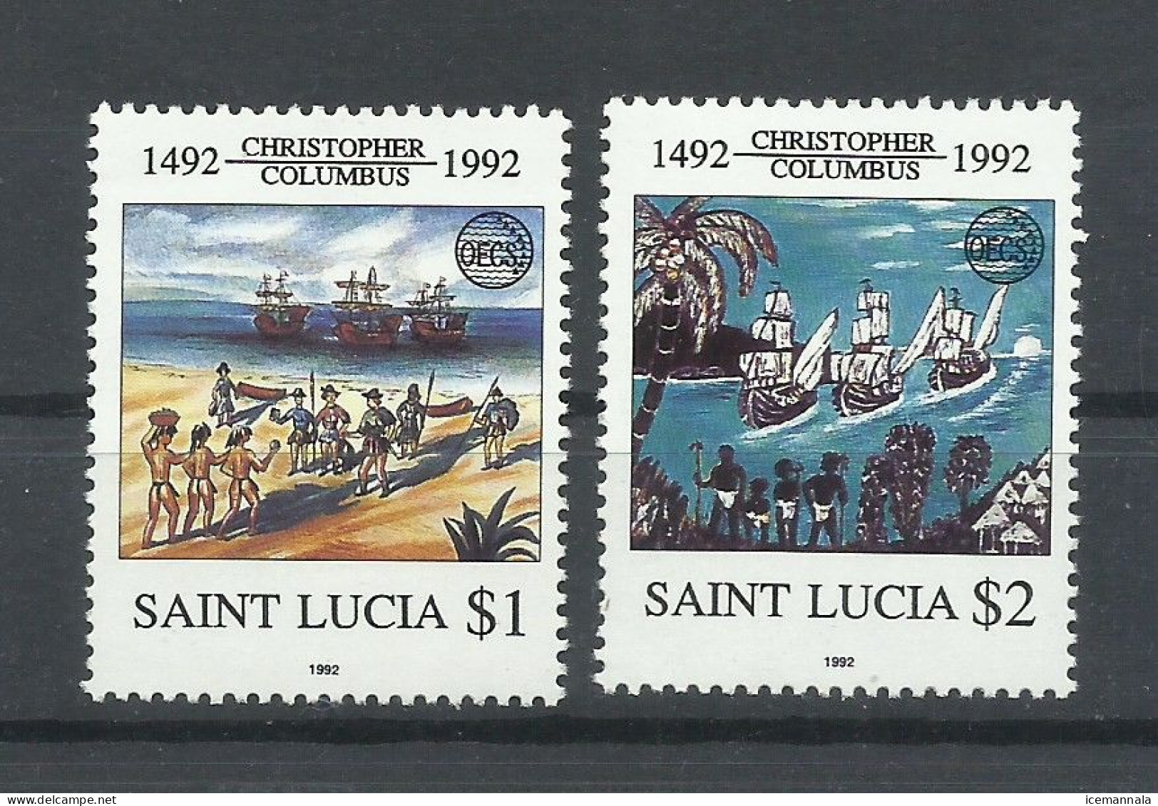 SANTA LUCIA   YVERT  979/80    MNH  ** - Christophe Colomb