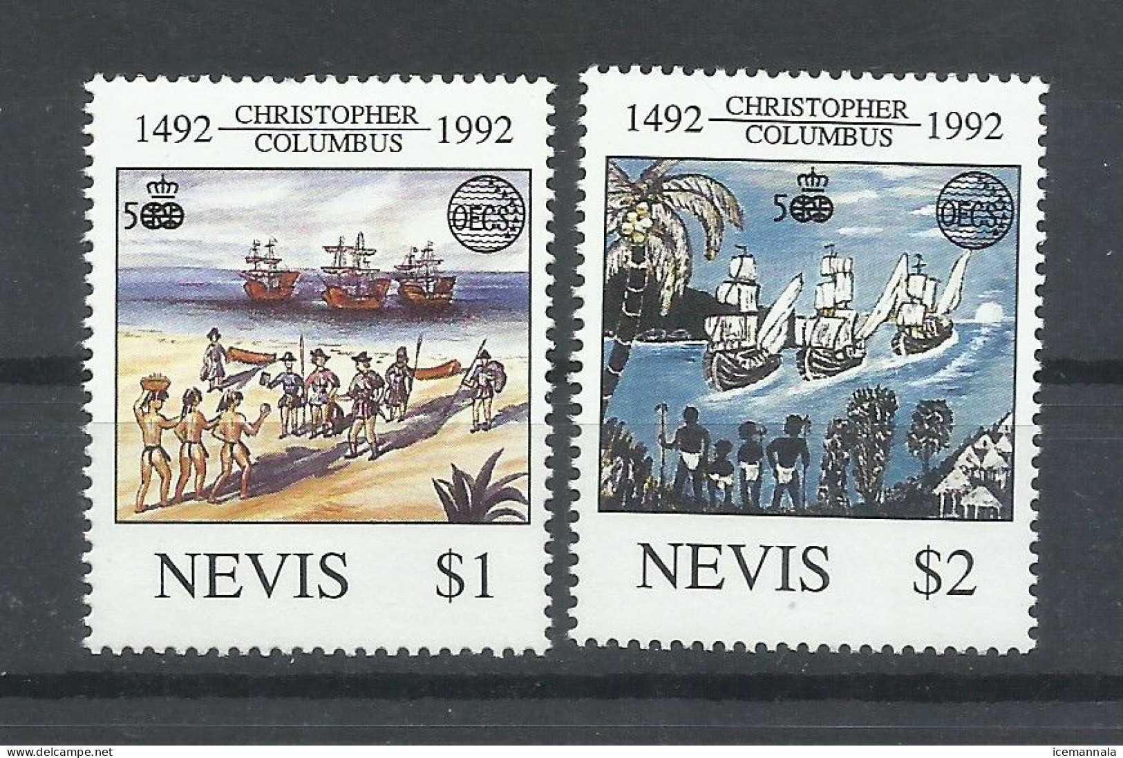 NEVIS   YVERT  652/53   MNH  ** - Christoph Kolumbus