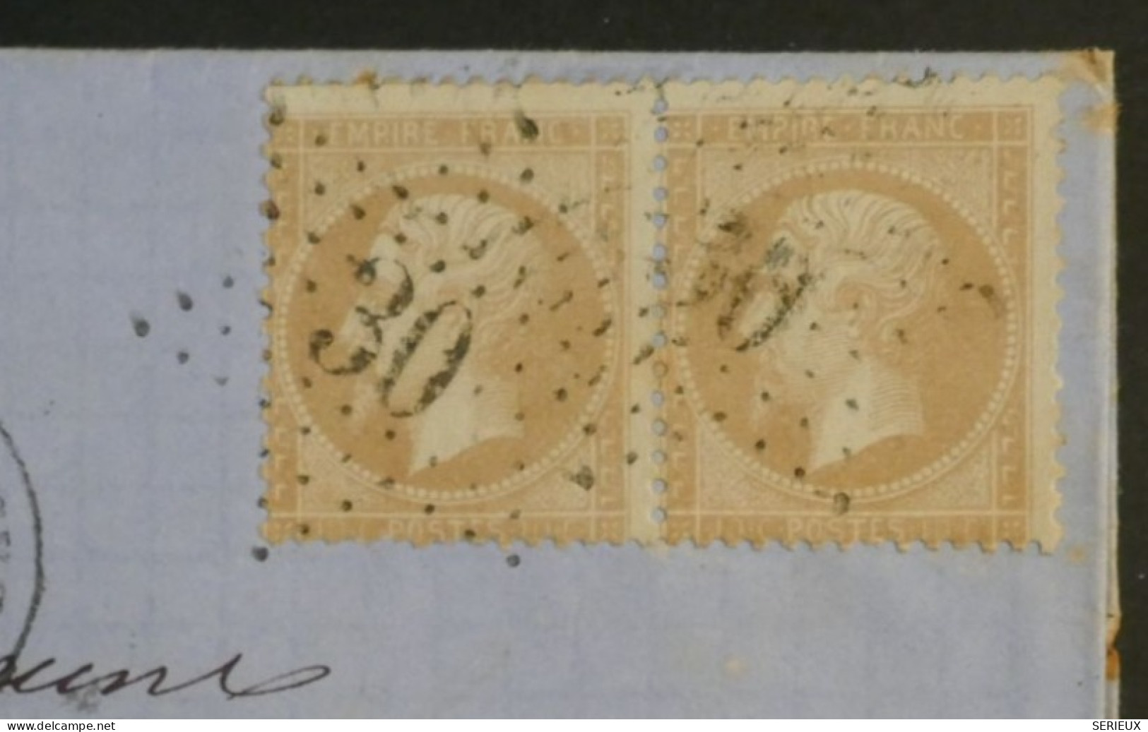 DD0  FRANCE  BELLE  LETTRE   1866   ETOILE DE PARIS N° 30     +PAIRE DE NAPOLEON N°28 +AFF. INTERESSANT + - 1849-1876: Période Classique