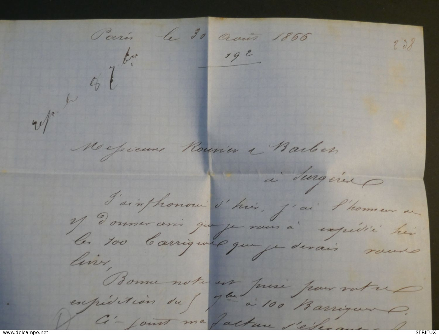 DD0  FRANCE  BELLE  LETTRE   1866   ETOILE DE PARIS N° 30     +PAIRE DE NAPOLEON N°28 +AFF. INTERESSANT + - 1849-1876: Période Classique