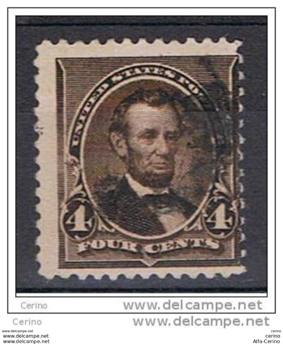 U.S.A.:  1890/93  A. LINCOLN  -  4 C. USED  STAMP  -  NOT  WATERMARK  -  YV/TELL. 73 - Used Stamps