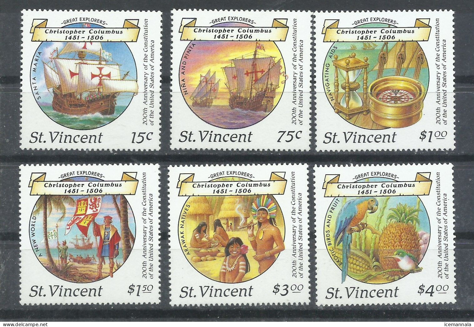 ST  VINCENT   YVERT   1036/41   MNH  ** - Cristóbal Colón