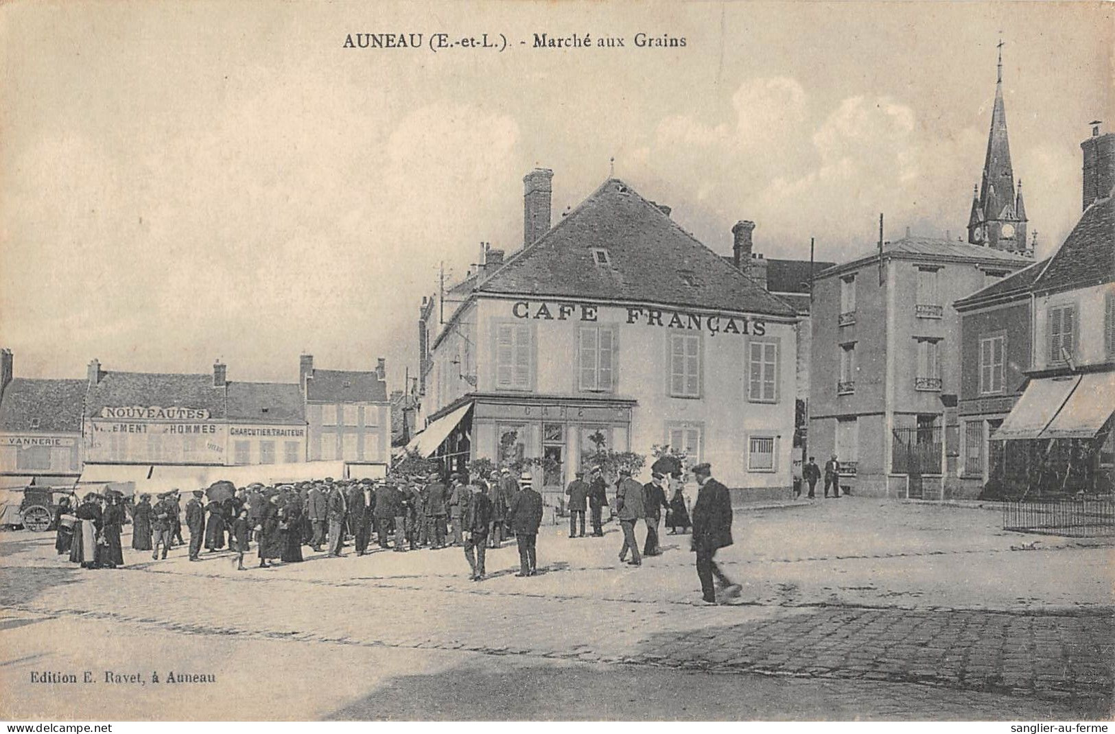 CPA 28 AUNEAU / MARCHE AUX GRAINS / Cpa Rare - Auneau