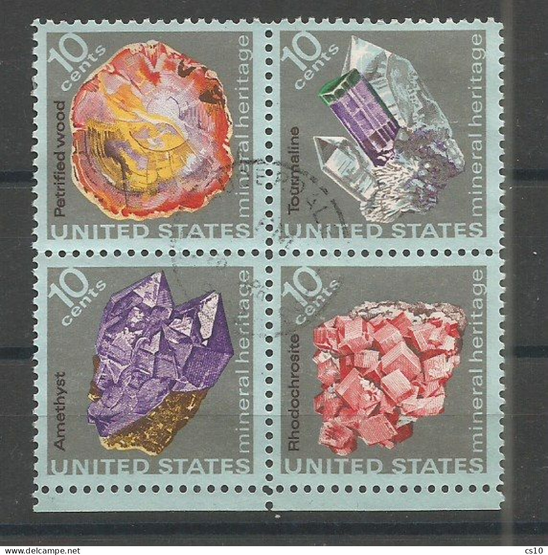 USA 1974 Mineral Heritage Sc.1538/41 Cpl 4v Se Tenents Set USED VFU - Stroken En Veelvouden