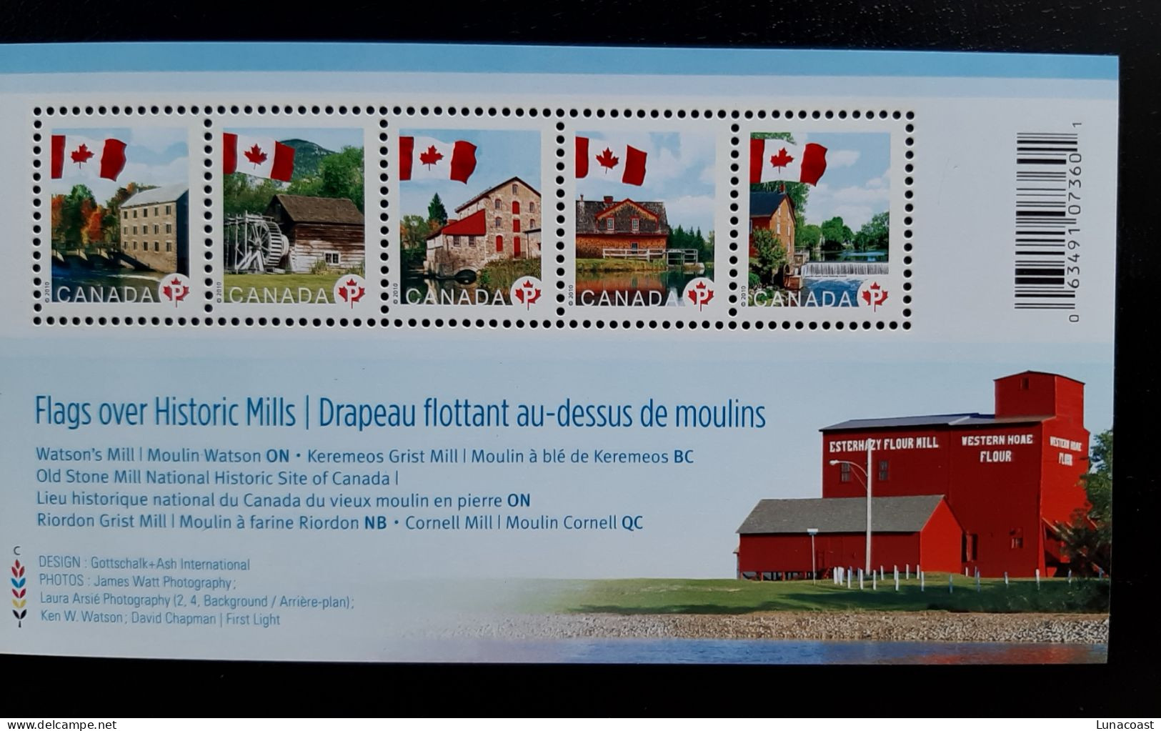 Canada  2010 MNH Sc 2350**  2,85$ Souvenir Sheet, Flag Over Mills - Neufs