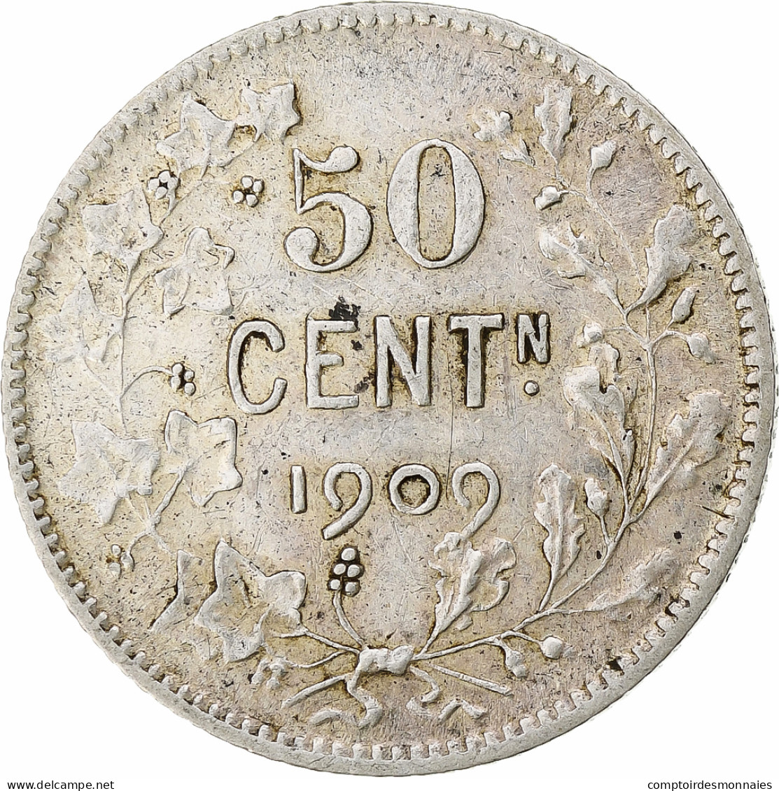Monnaie, Belgique, 50 Centimes, 1909, TTB+, Argent, KM:61.1 - 50 Centimes