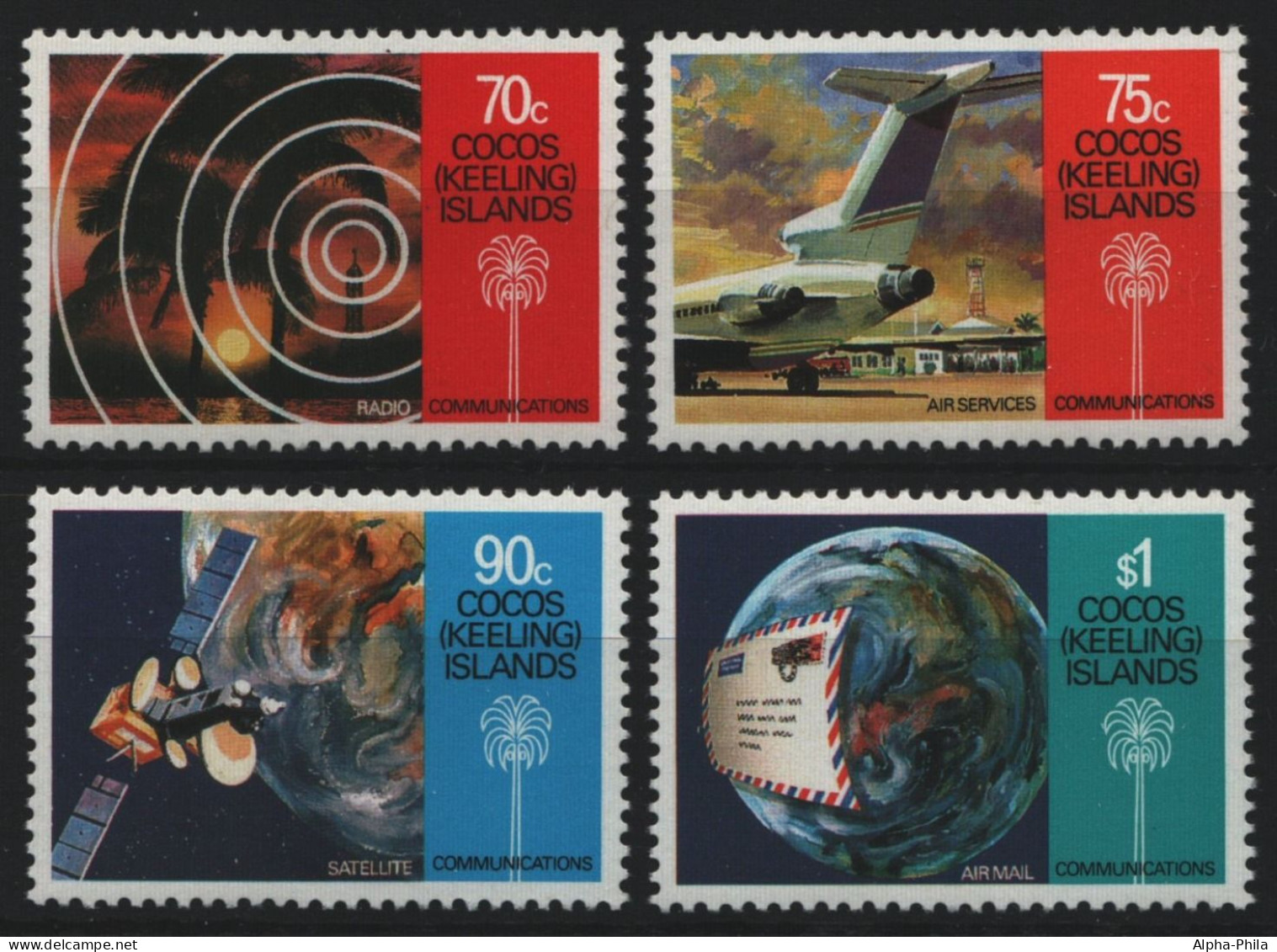 Kokos-Inseln 1987 - Mi-Nr. 173-176 ** - MNH - Kommunikation - Cocos (Keeling) Islands