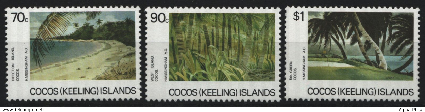 Kokos-Inseln 1987 - Mi-Nr. 170-172 ** - MNH - Landschaften - Natur - Cocos (Keeling) Islands