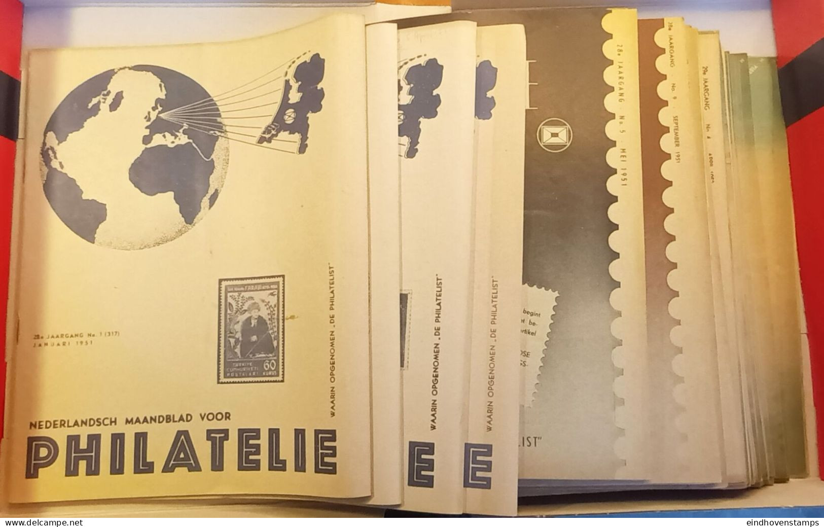 Philatelie, Nederlands Tijdschrift, Complete Jaargangen 1951, 1952, 1953 - 36 Tijdschriftrn - Filatelia E Storia Postale