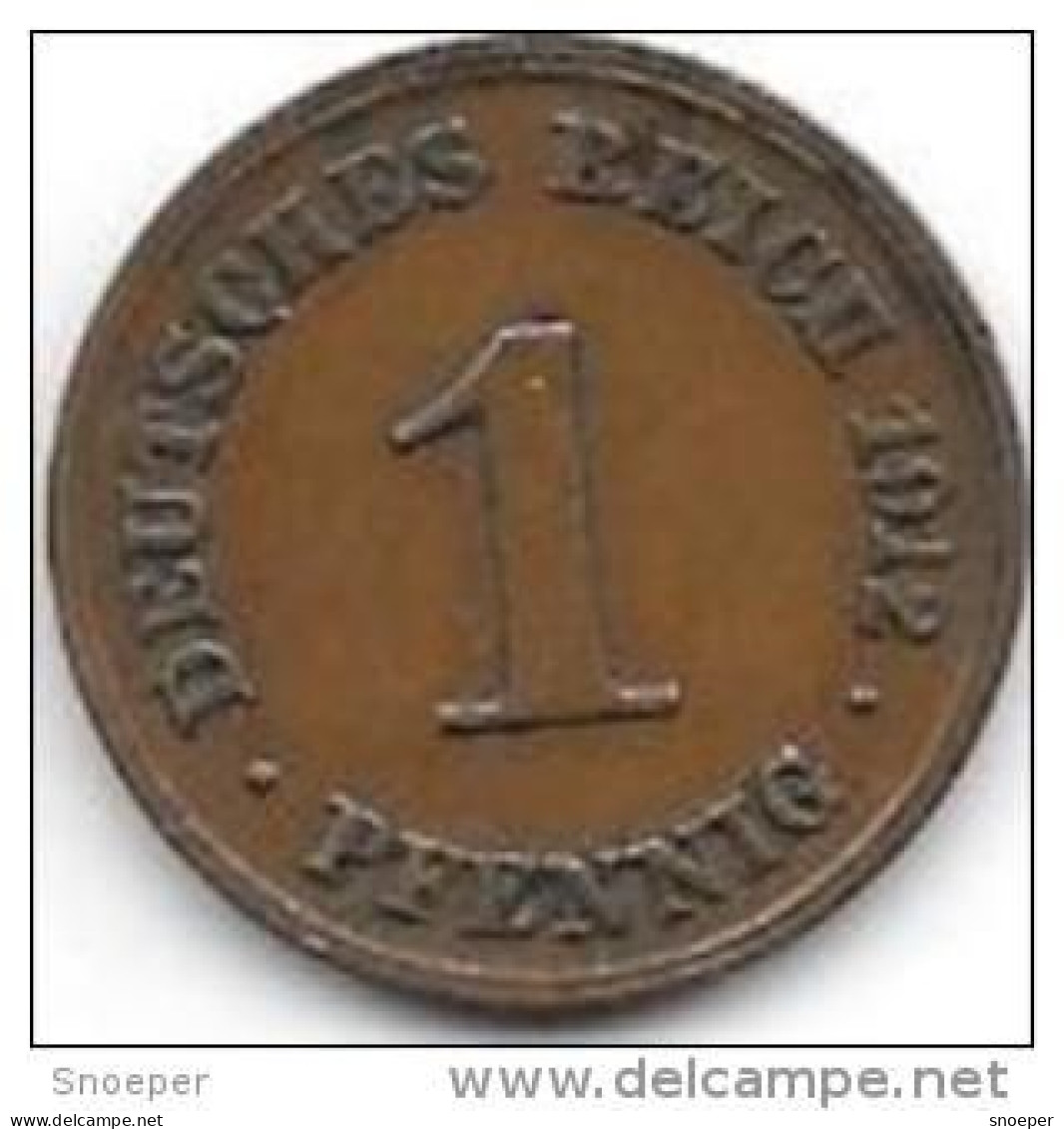 *empire 1 Pfennig 1912  D  Km 10   Xf - 1 Pfennig