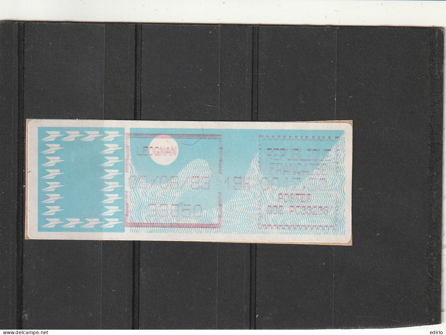 ///  FRANCE ///  LSA  Timbre Vignette Distributeur LEOGNAN GIRONDE - 1985 « Carrier » Papier