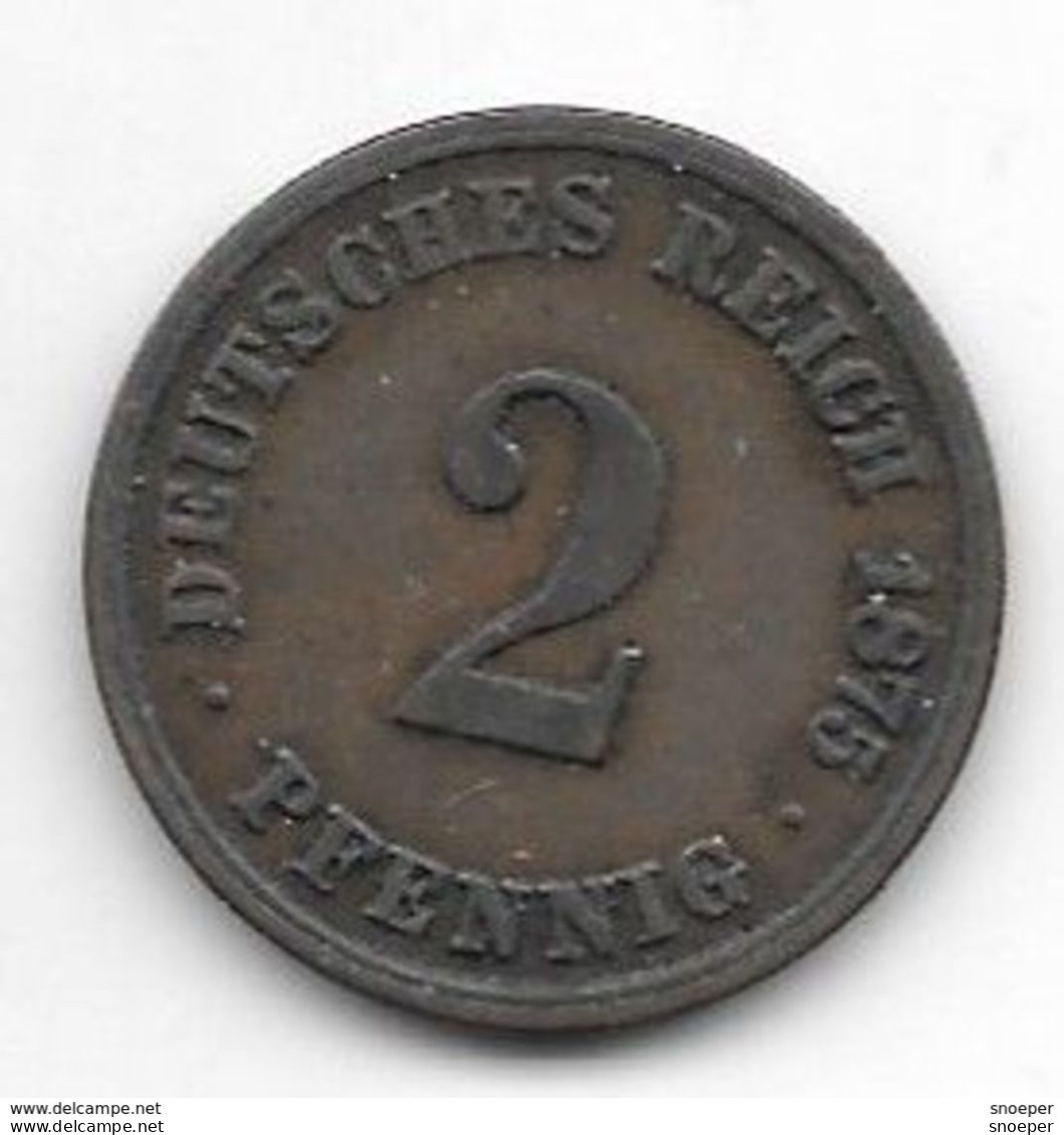 *empire 2 Pfennig 1875 A   Km 2 - 2 Pfennig