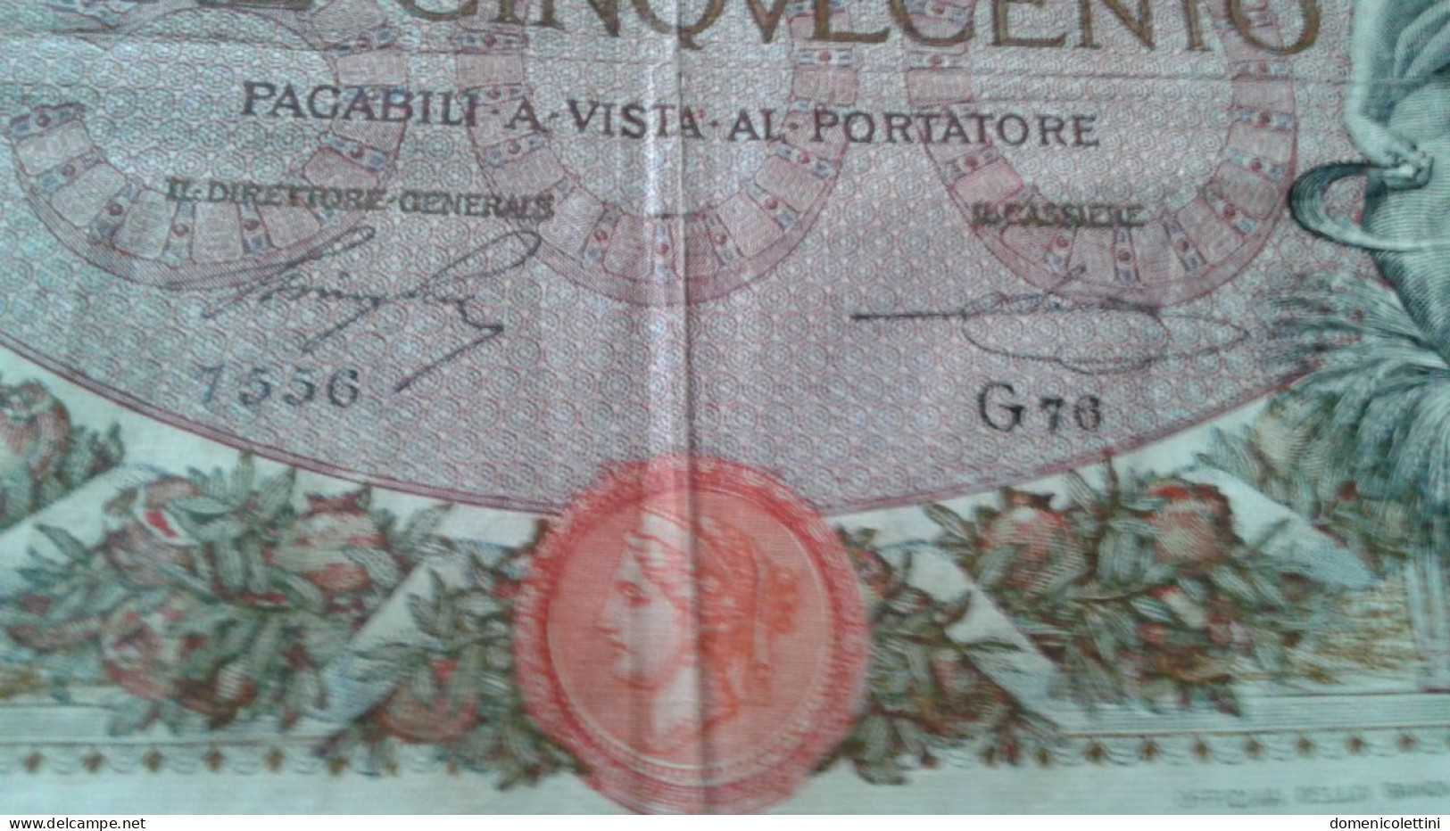 BANCONOTA DA 500 LIRE LA SPIGOLATRICE