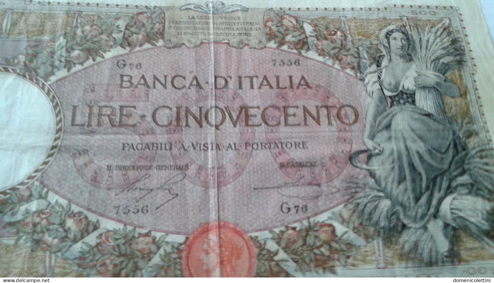 BANCONOTA DA 500 LIRE LA SPIGOLATRICE