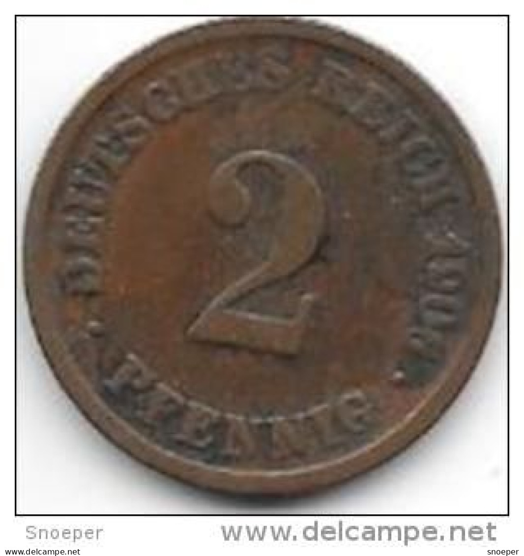 *empire 2 Pfennig 1906  D Km 16   Vf - 2 Pfennig