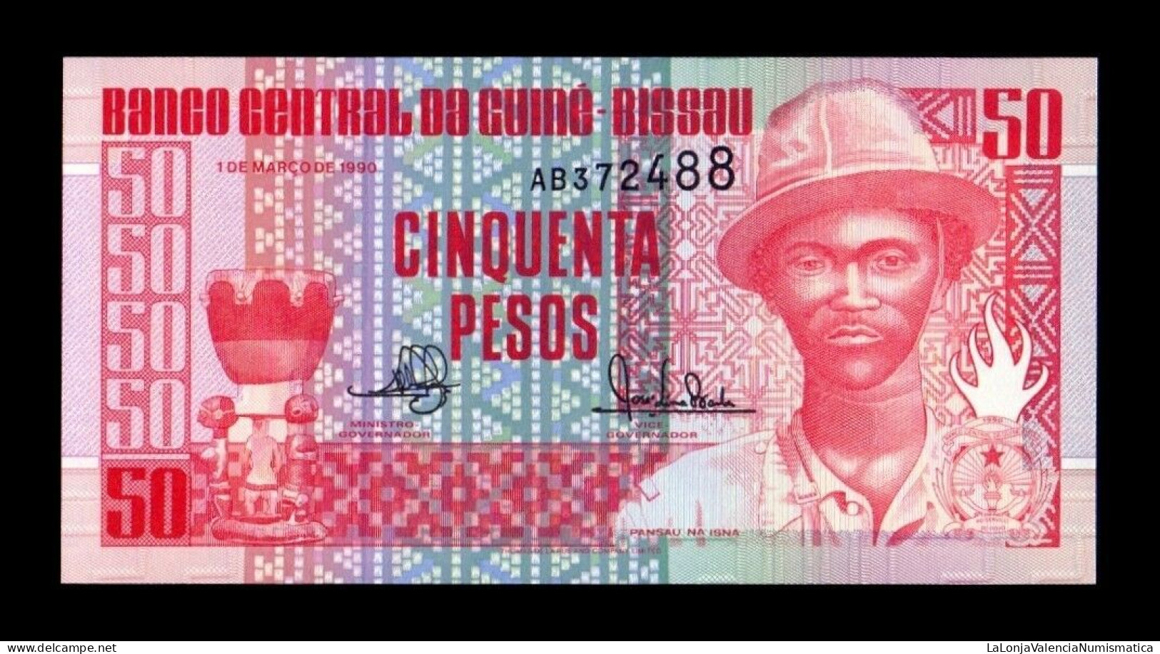 Guinea Bissau 50 Pesos 1990 Pick 10 Sc Unc - Guinea-Bissau