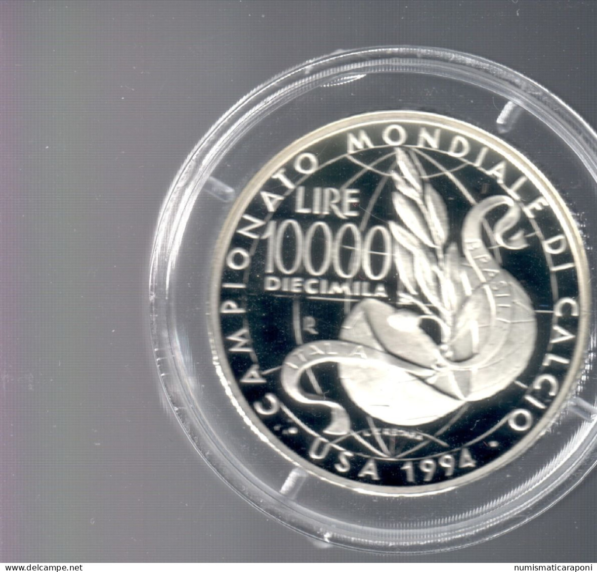 Italia 1994 10000 Lire Campionati Di Calcio USA 1994 In Confezione Della Zecca Proof In Confezione Ufficiale - Commemorative