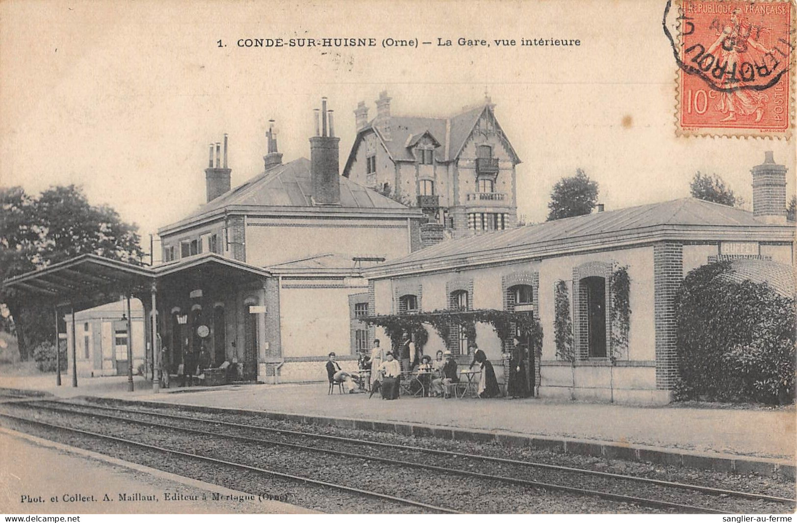 CPA 61 CONDE SUR HUISNE / LA GARE / VUE INTERIEURE - Autres & Non Classés