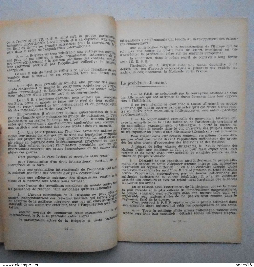 De Quaregnon à La Nouvelle Internationale Socialiste 1951? Editions Du Peuple - Belgique
