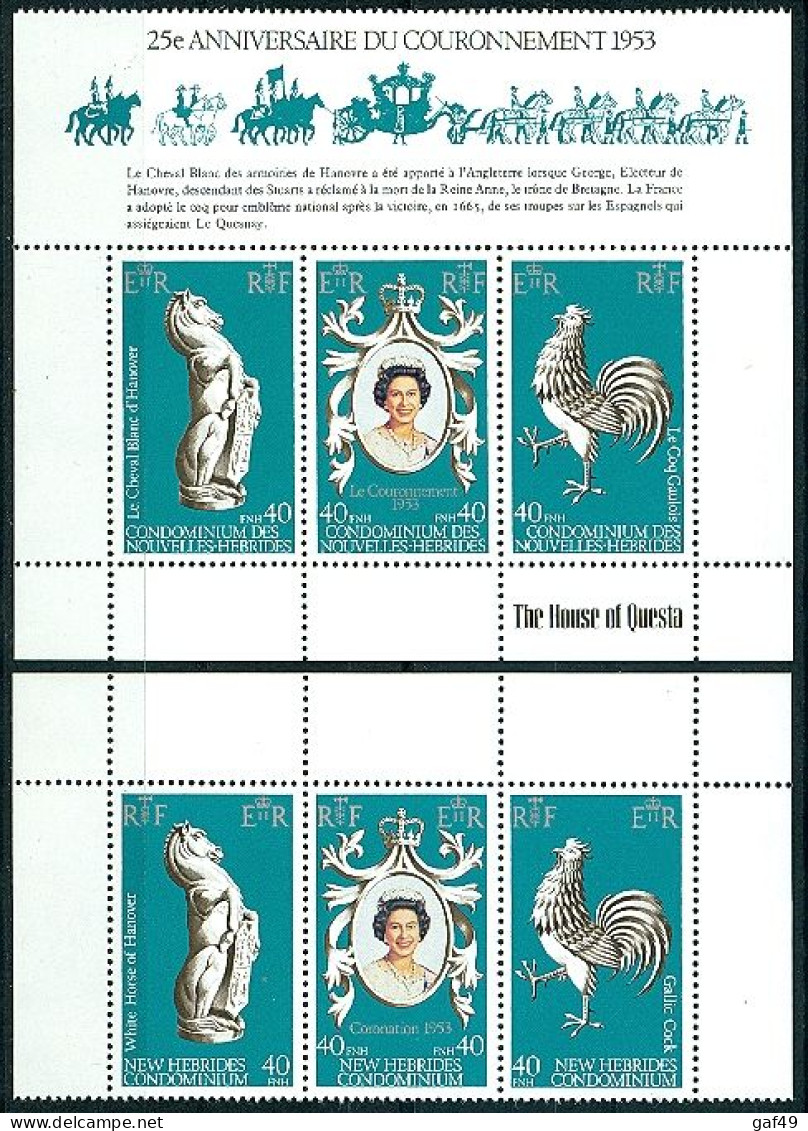 Nouvelles Hébrides 25e Anniversaire Couronnement S.M. Elizabeth II Lég Françaises & Anglaises N° Y&T 535 à 540 Y&T ** - Collections, Lots & Series