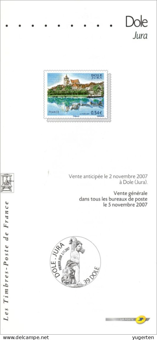 France 2007 - Philatelic Leaflet - Notice - Dole - Jura - Birthplace Of Louis Pasteur - Ville Natale De Pasteur - Louis Pasteur