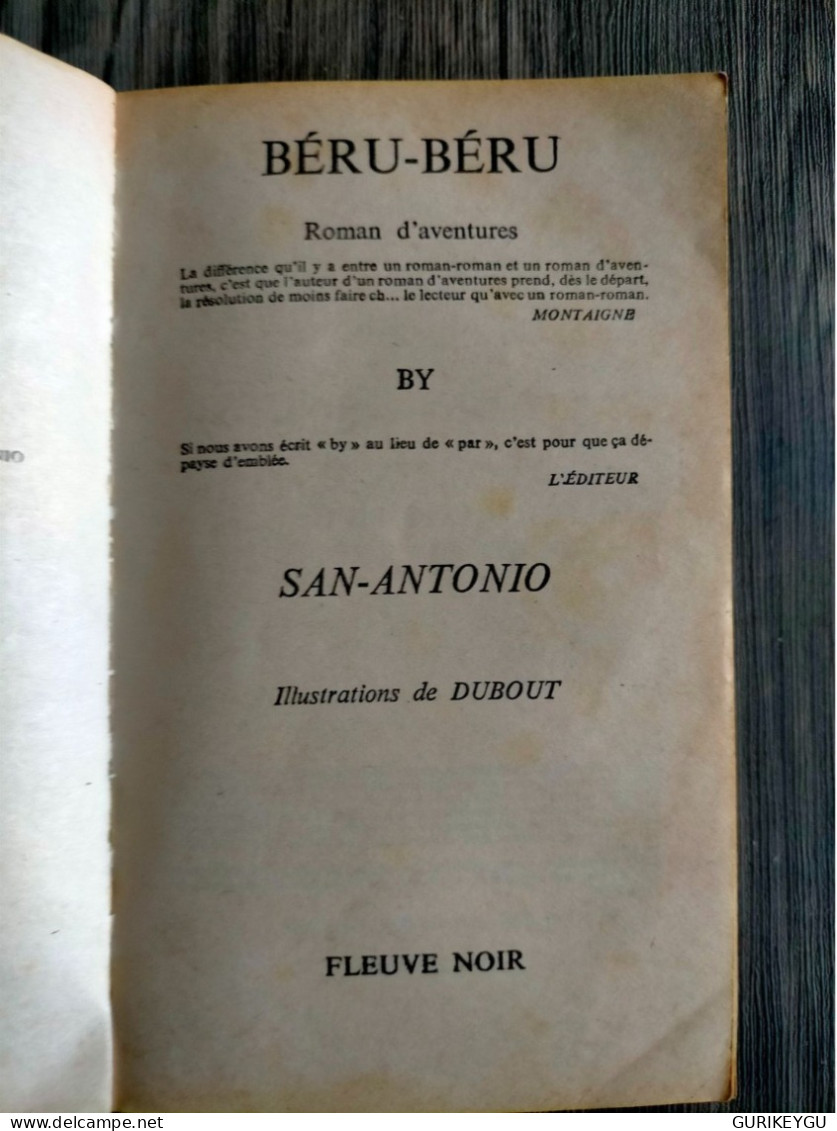 SAN ANTONIO Béru-Béru 1000 Illustration Dessins De BUBOUT Roman D'aventures FLEUVE NOIR 1986 - Roman Noir