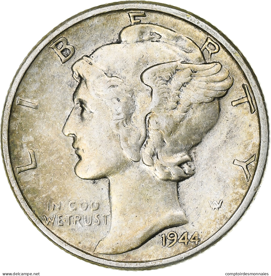 Monnaie, États-Unis, Mercury Dime, Dime, 1944, U.S. Mint, Philadelphie, SUP - 1916-1945: Mercury (Mercurio)