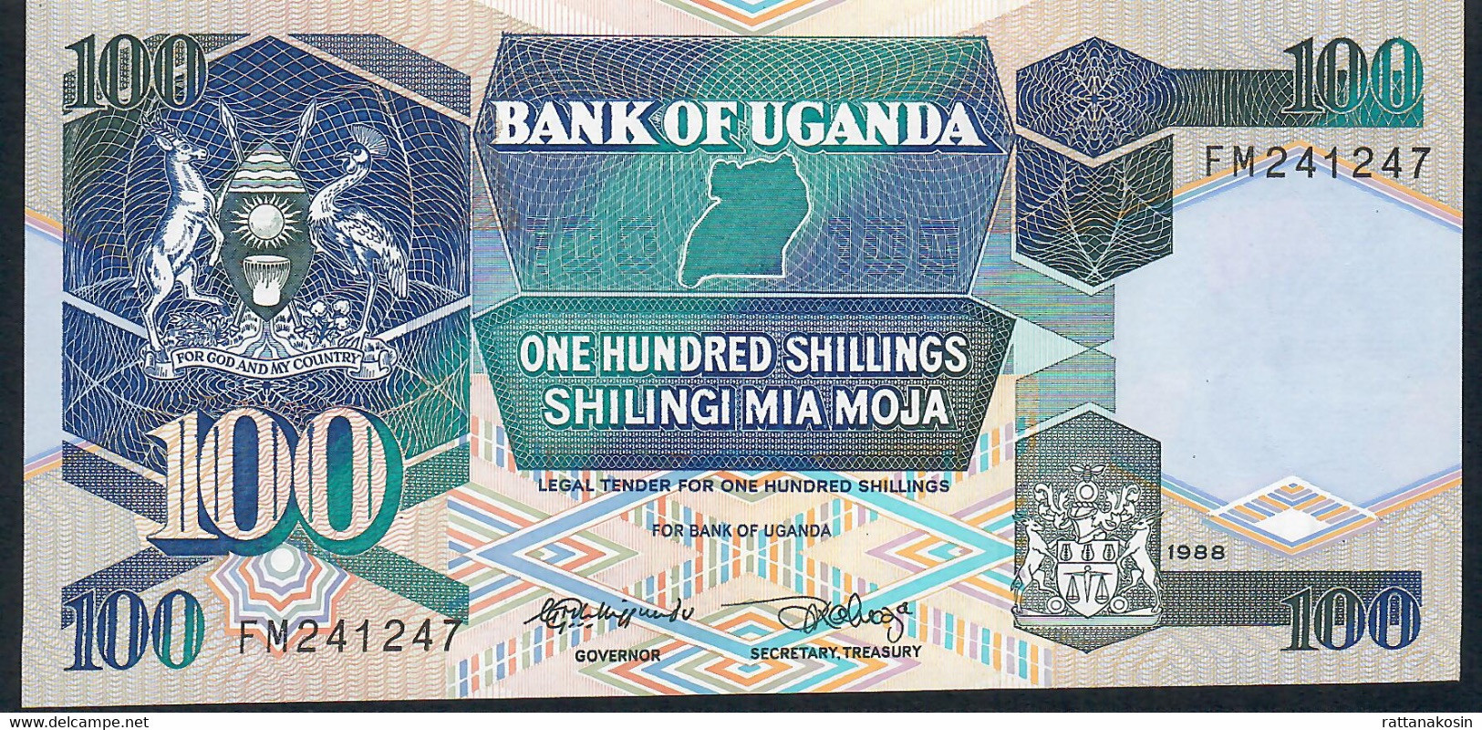 OUGANDA UGANDA P31b 100 SHILLINGS 1988 #FM     UNC. - Oeganda