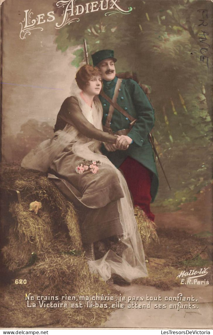 COUPLES - Les Adieux - Soldat Faisant Ses Adieux à Sa Femme - Carte Postale Ancienne - Couples