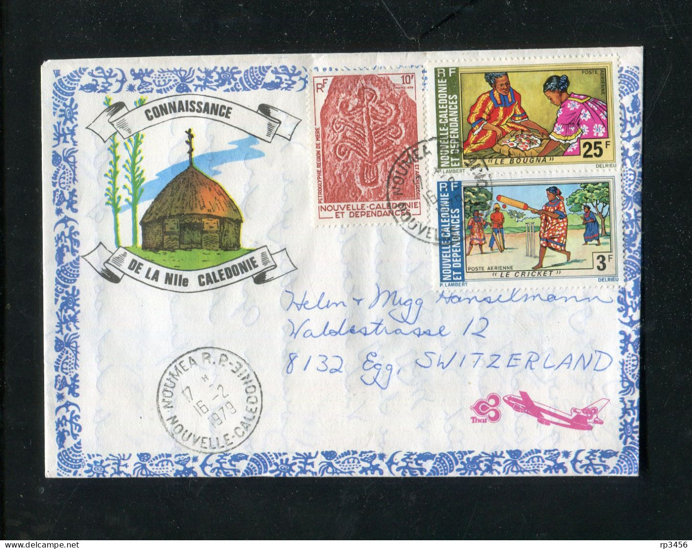 "NEUKALEDONIEN" 1979, Lupo-Faltbrief In Die Schweiz (4284) - Covers & Documents