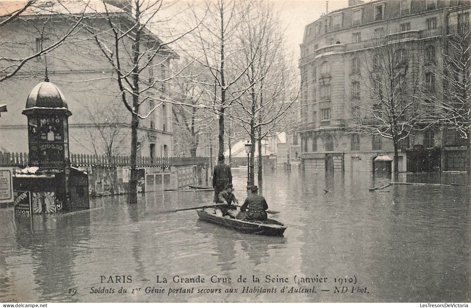 FRANCE - Paris - Soldats Du 1er Génie Portant Secours Aux Habitants D'Auteuil - Carte Postale Ancienne - Überschwemmung 1910