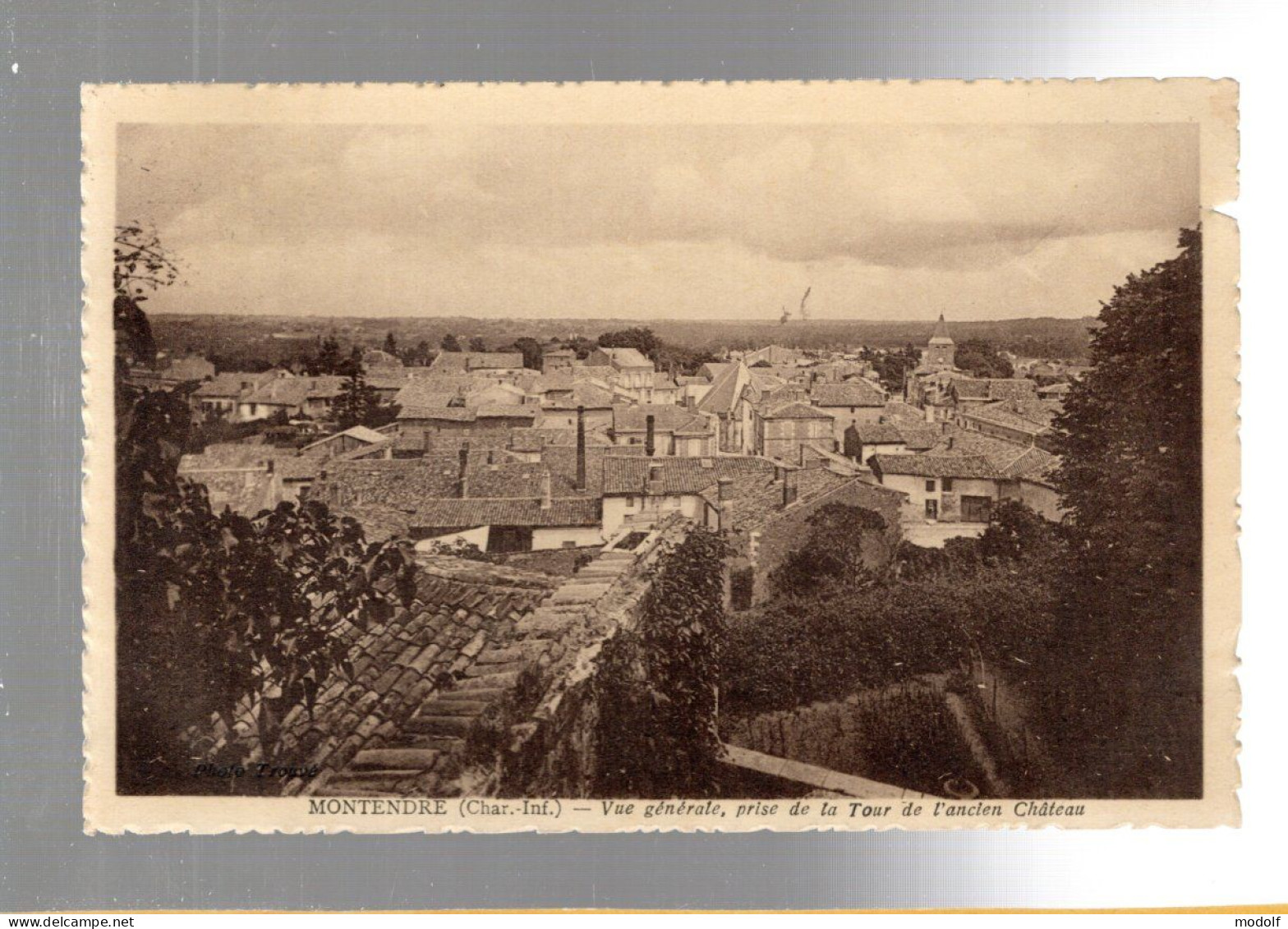 CPA - 17 - Montendre - Vue Générale, Prise De La Tour De L'ancien Château - 1936 - Montendre