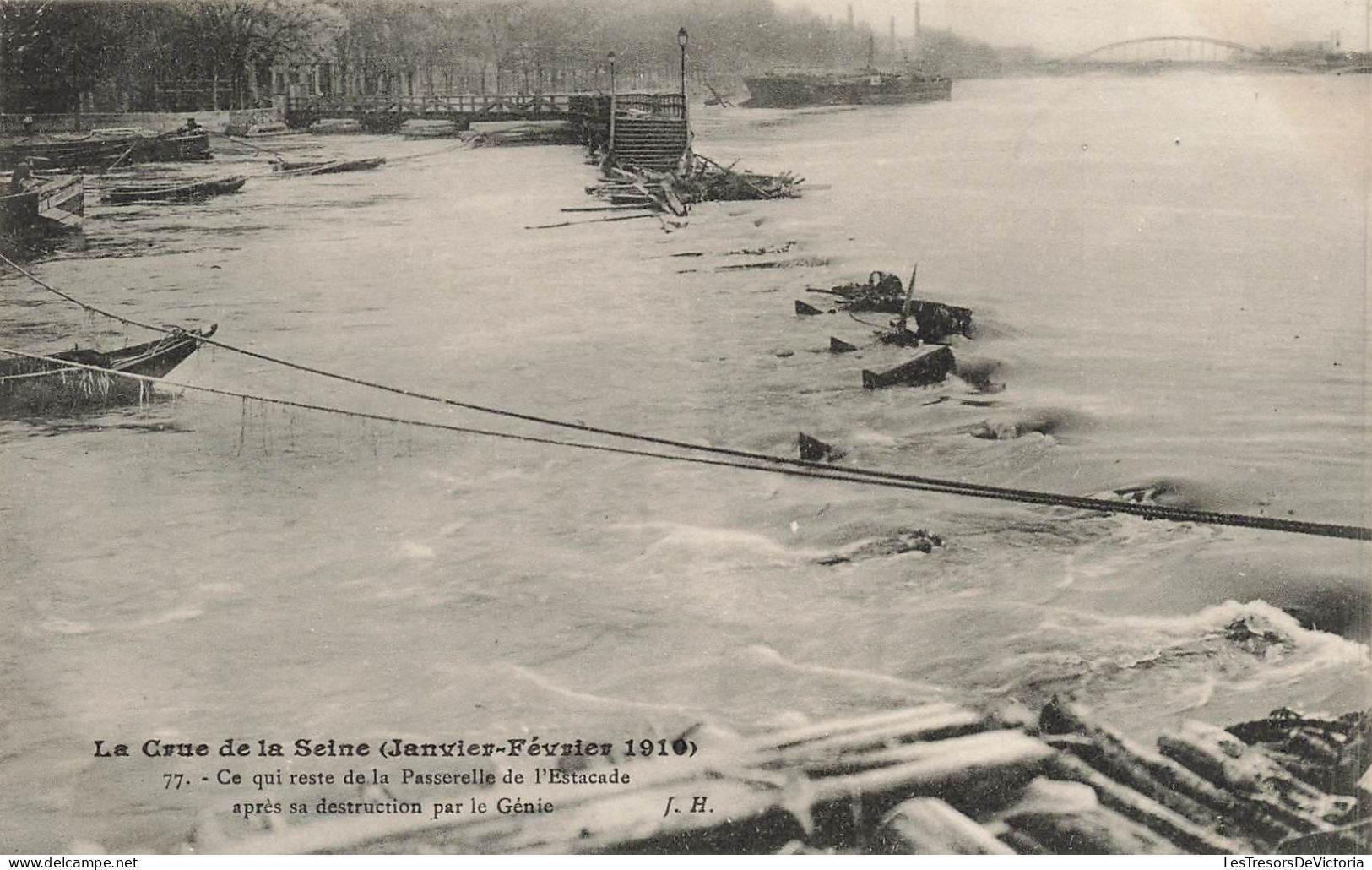 FRANCE - Paris - Ce Qui Reste De La Passerelle De L'Estacade Après Sa Destruction Par Le Génie - Carte Postale Ancienne - Paris Flood, 1910