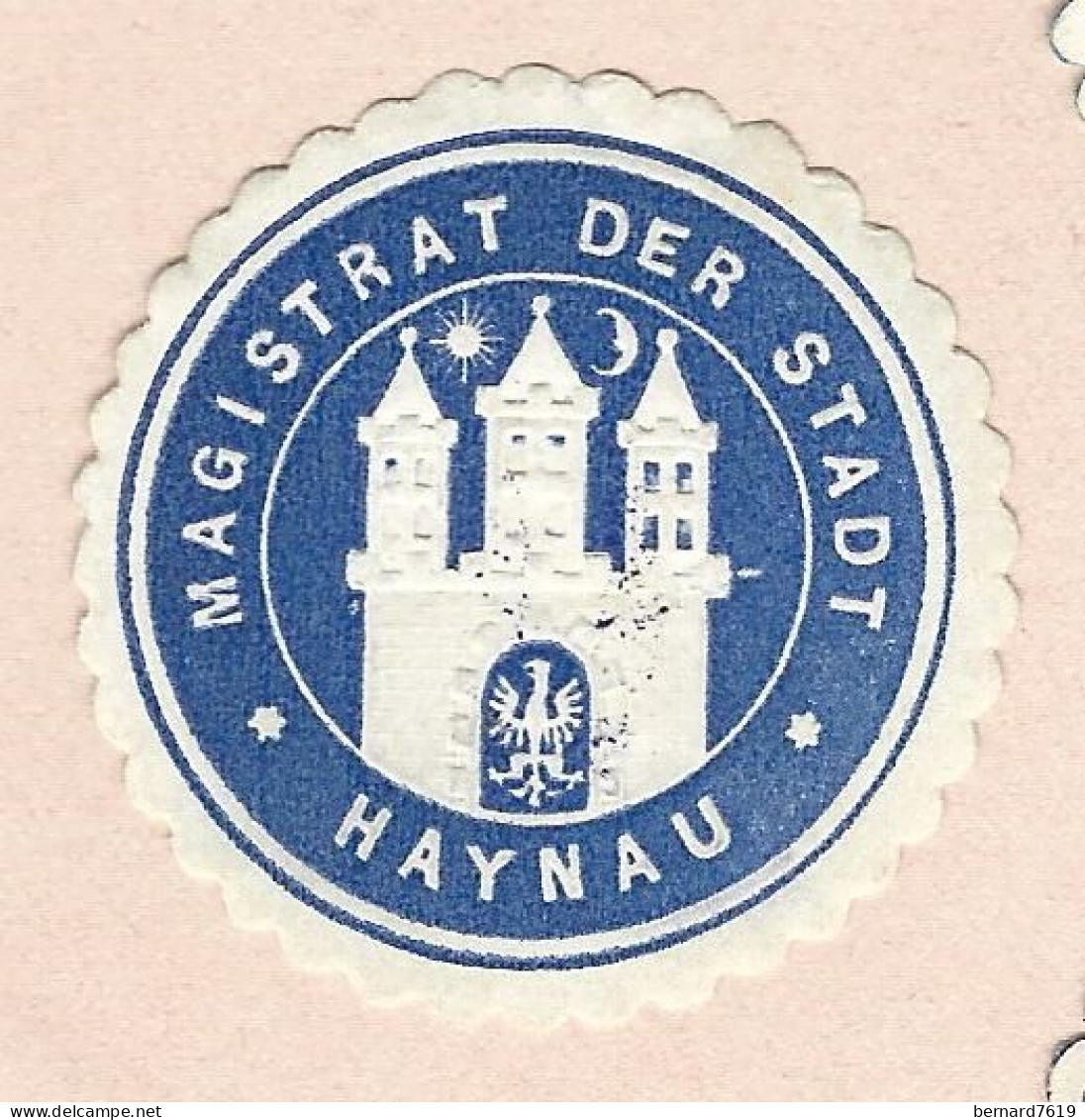 Cachet De Fermeture   -  Allemagne -  Haynau  -  Magistrat  Der Stadt - Cachets Généralité
