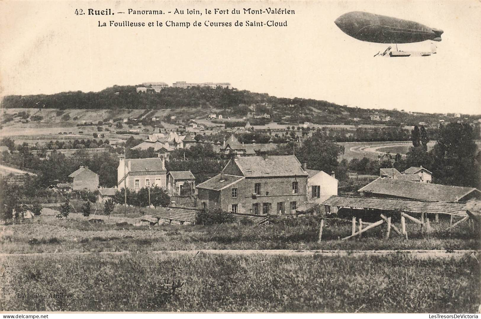 FRANCE - Rueil - Panorama - Au Loin, Le Fort Du Mont Valérien - La Fouilleuse Et Champ De Course- Carte Postale Ancienne - Rueil Malmaison