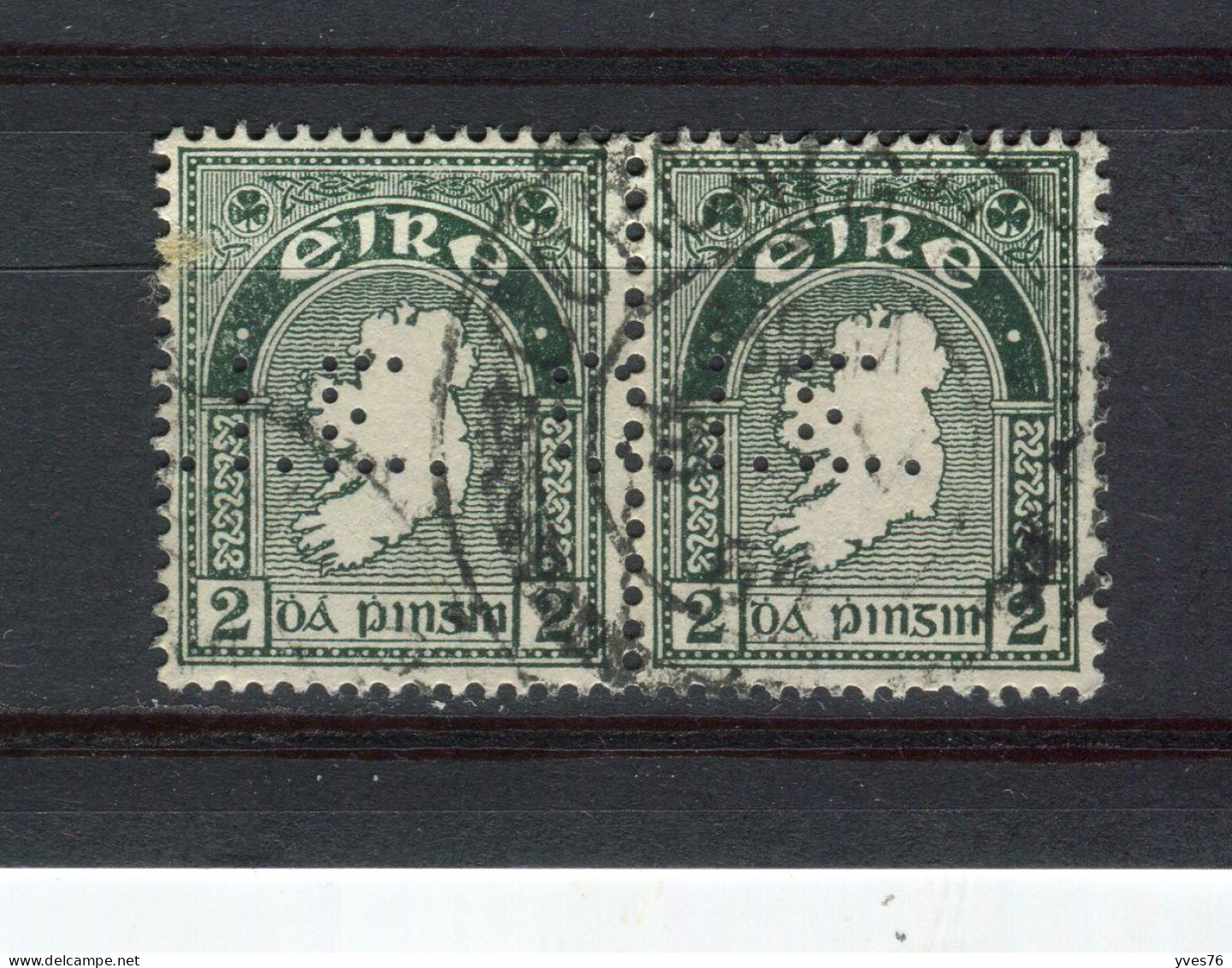 IRLANDE - Y&T N° 81° - Perfin - Perforé - Carte - Gebruikt