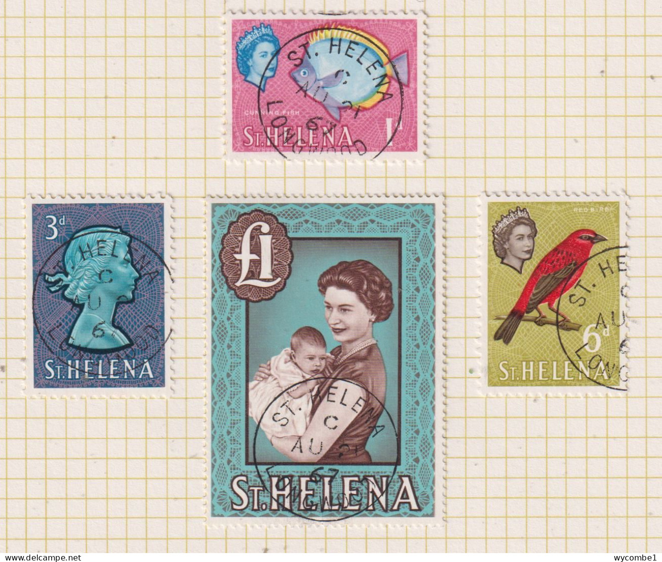 ST HELENA  - 1961-65 Elizabeth II Definitives Chalk Surfaced Paper Set Used As Scan - Saint Helena Island