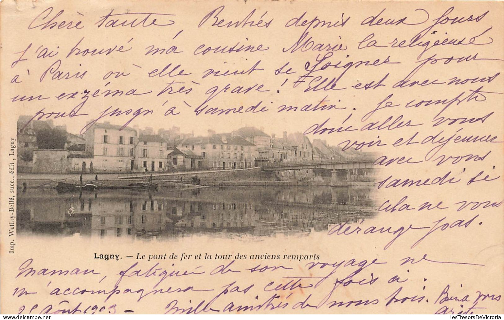FRANCE - Lagny - Le Pont De Fer Et La Tour Des Anciens Remparts - Dos Non Divisé - Carte Postale Ancienne - Lagny Sur Marne