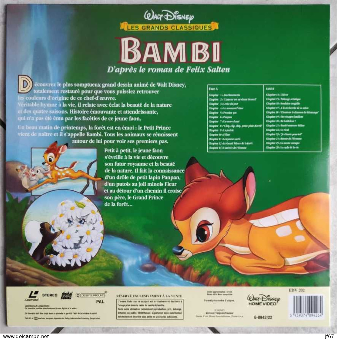 Bambi (Laserdisc / LD) Disney - Autres Formats