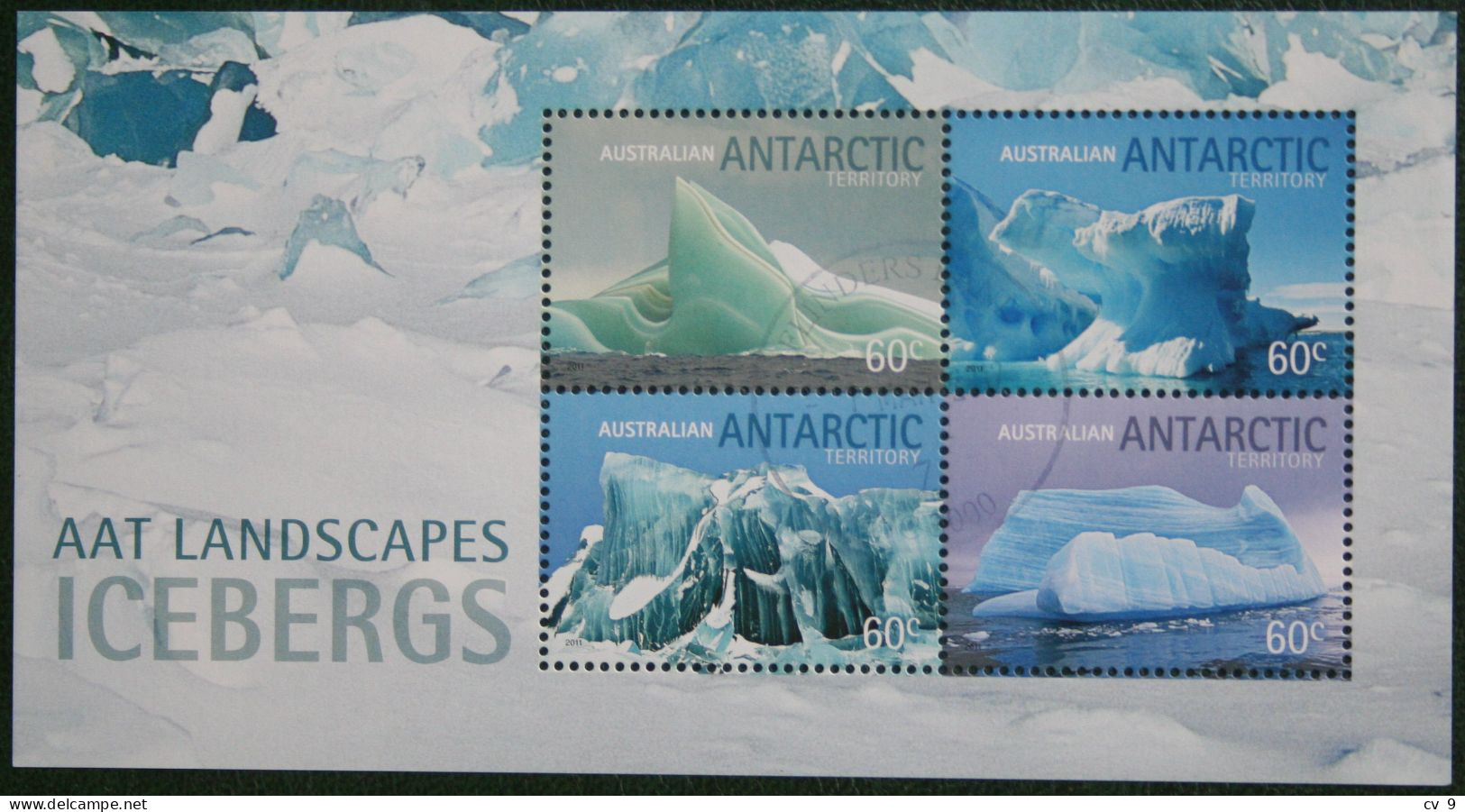 LANDSCAPES Icebergs 2011 Mi Block 6 Used Gebruikt Oblitere Australia Australien Australian Antarctic Territory AAT - Oblitérés