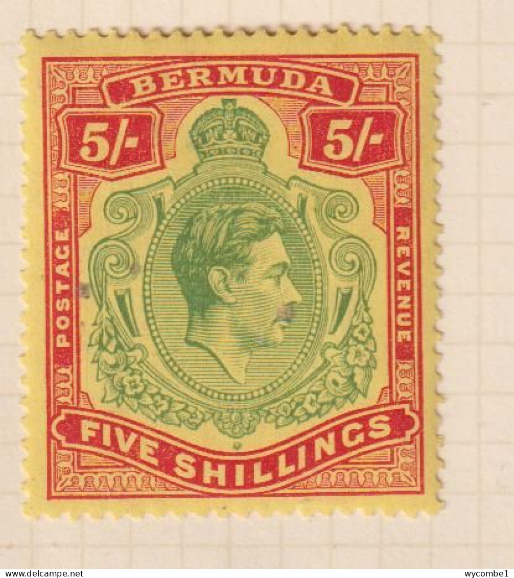 BERMUDA  - 1938-53 George VI Definitive Wmk Mult Script CA 5s (SG118) Hinged Mint - Bermuda