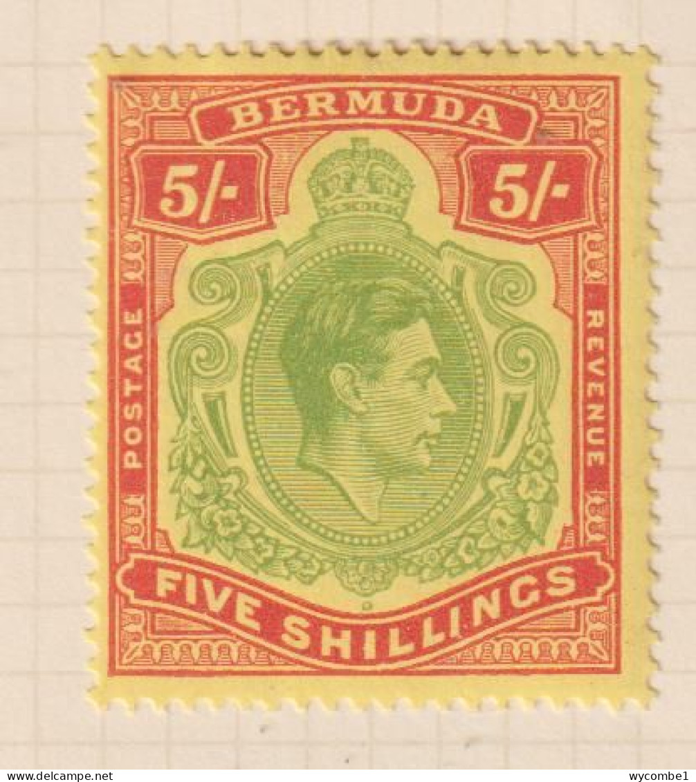 BERMUDA  - 1938-53 George VI Definitive Wmk Mult Script CA 5s (SG118a) Hinged Mint - Bermudes