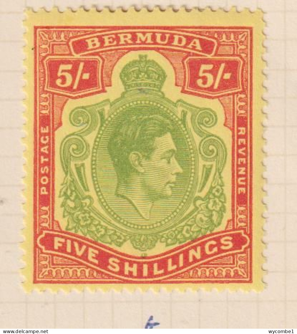 BERMUDA  - 1938-53 George VI Definitive Wmk Mult Script CA 5s (SG118b) Hinged Mint - Bermuda