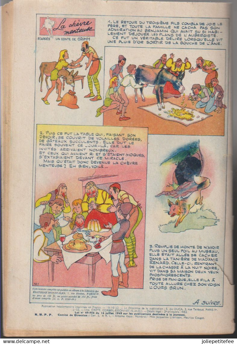 L'INTREPIDE.  Tous Les Jeudis - Le Magazine Des Petits Et Des Grands. N°141 - 1952. - L'Intrepido