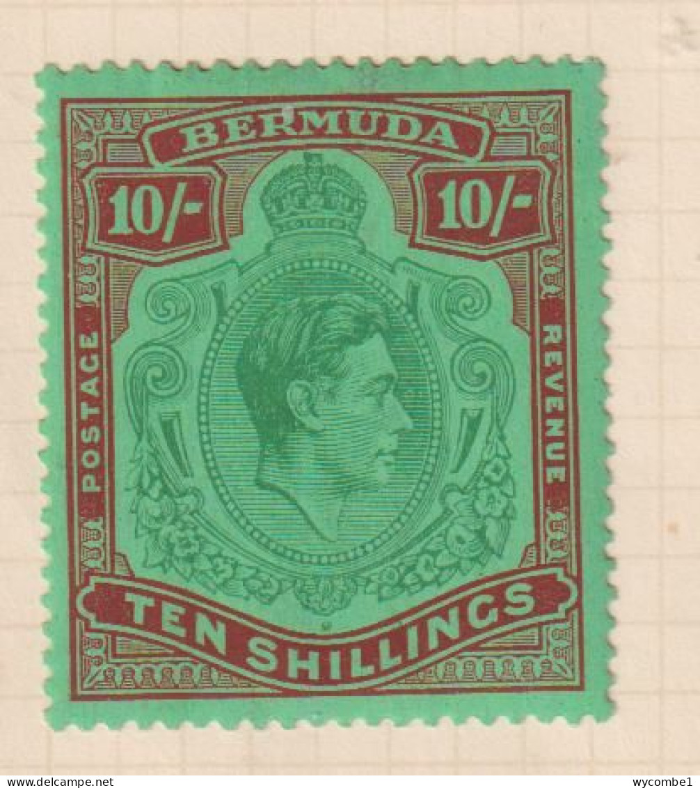 BERMUDA  - 1938-53 George VI Definitive Wmk Mult Script CA 10s (SG119) Hinged Mint - Bermuda