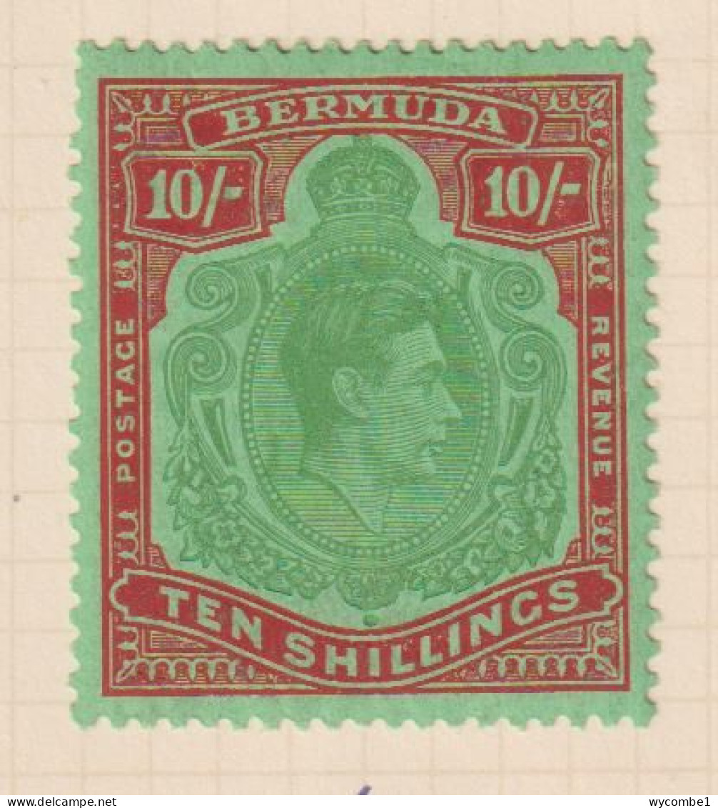 BERMUDA  - 1938-53 George VI Definitive Wmk Mult Script CA 10s (SG119ba) Hinged Mint - Bermuda