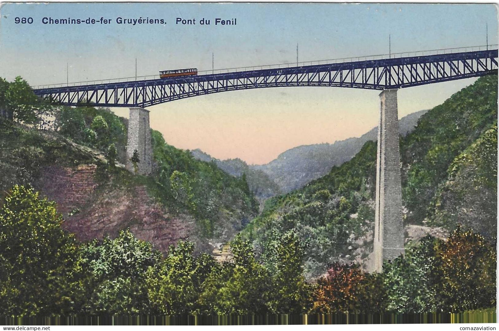 Train Vevey-Gruyères - Pont De Fenil - 1928 - Ouvrages D'Art