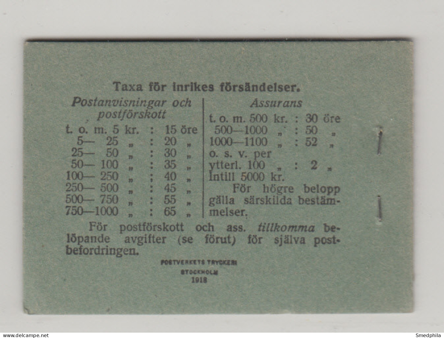 Sweden Booklet 1918 - Facit 9 R MNH ** - 1904-50